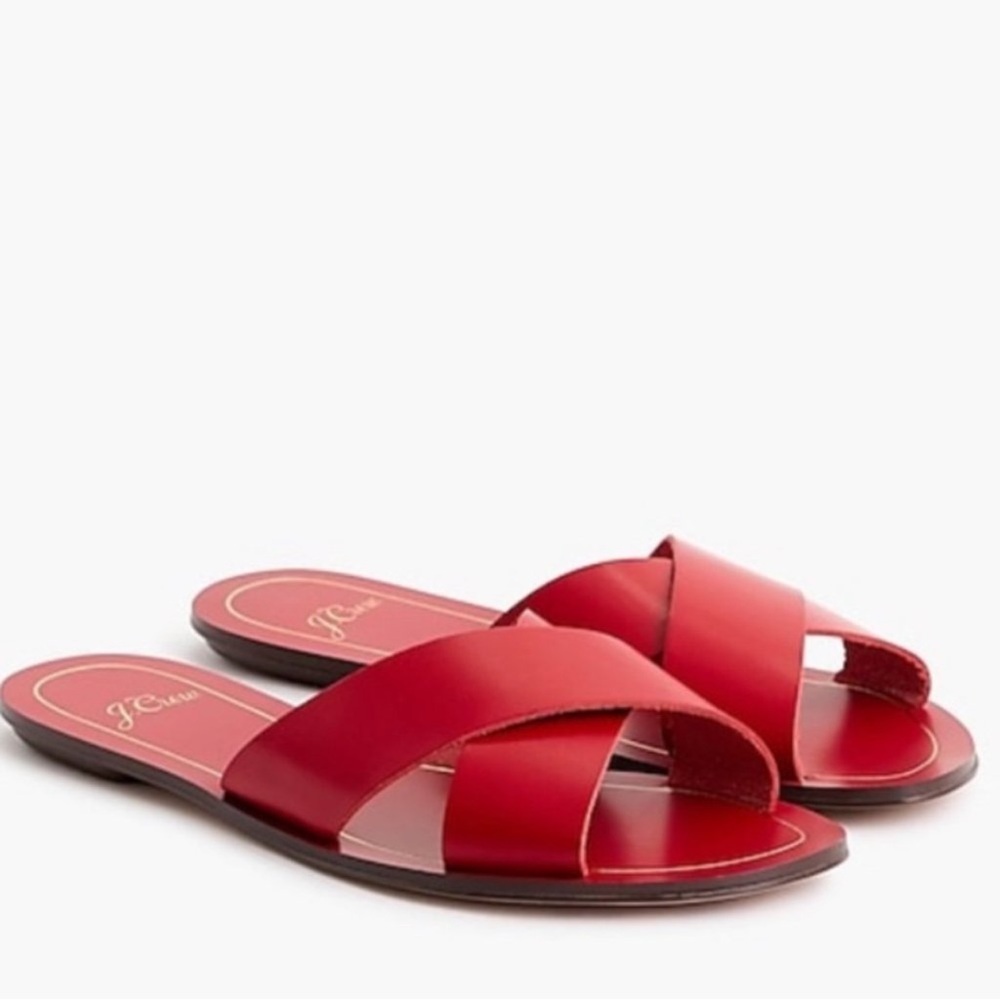 J. Crew Cypress Sandal slides shoes red